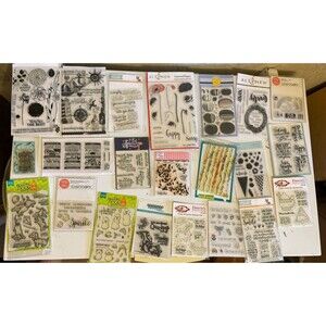 HUGE Mixed Lot of Clear Stamps For Crafting FLOWERS WORDS ETC